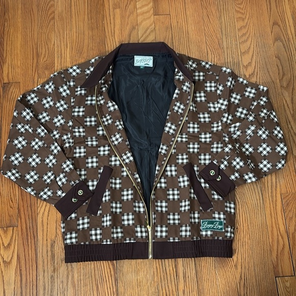 Bogey Boys Big Check Brown Jacket Brown Men’s size M NWT - Picture 3 of 14